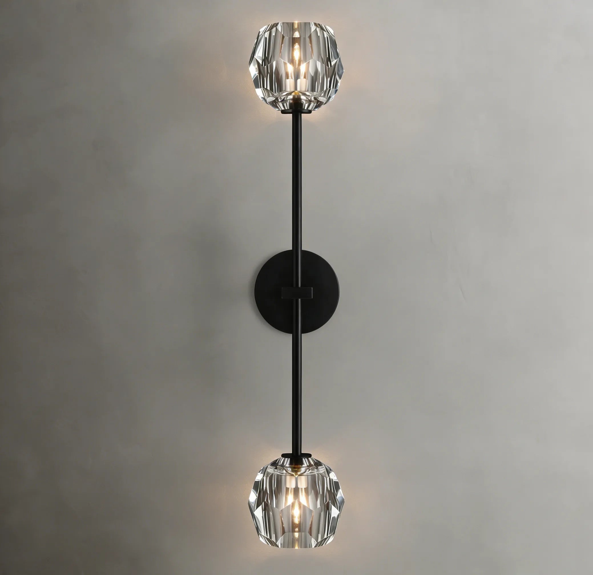 Clear Glass Double Grand Wall Sconce - View 2