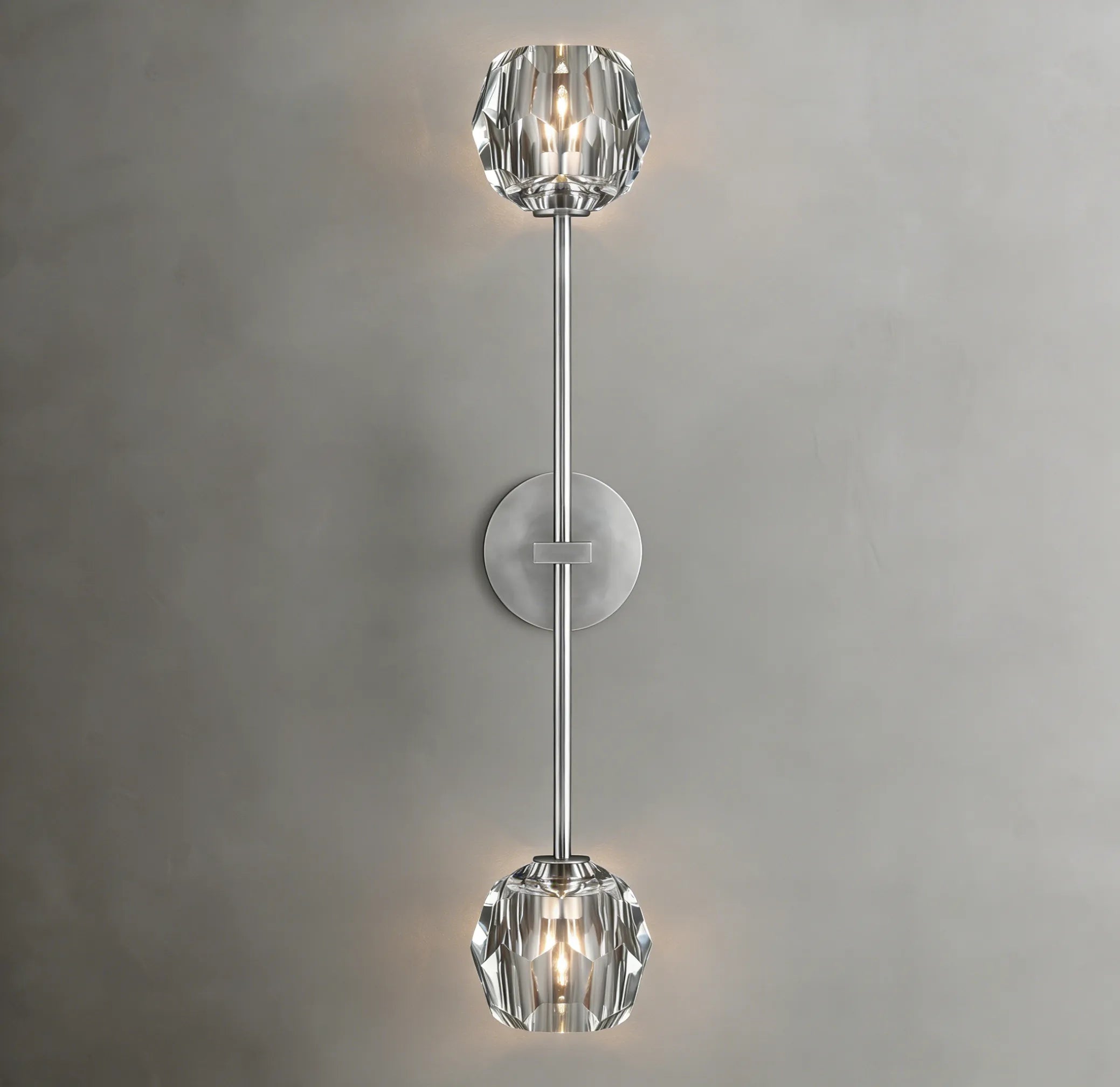 Clear Glass Double Grand Wall Sconce - View 3
