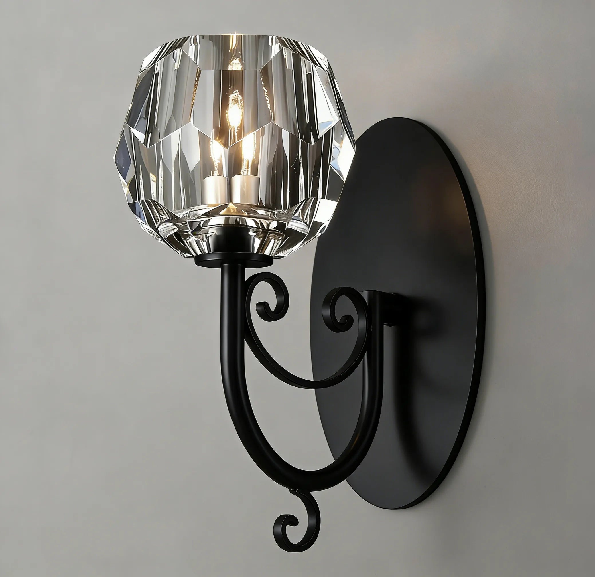 Clear Glass Short Wall Sconce - View 2