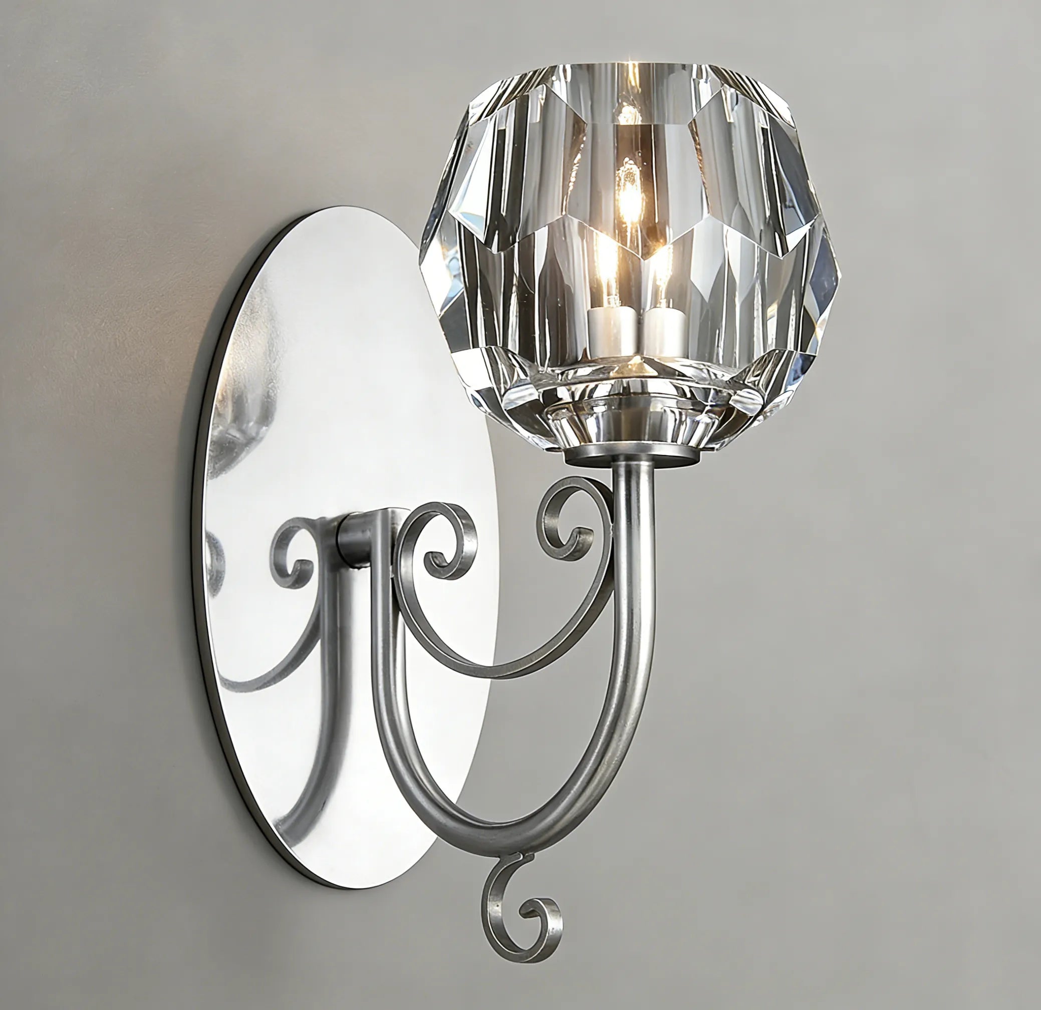 Clear Glass Short Wall Sconce - View 3