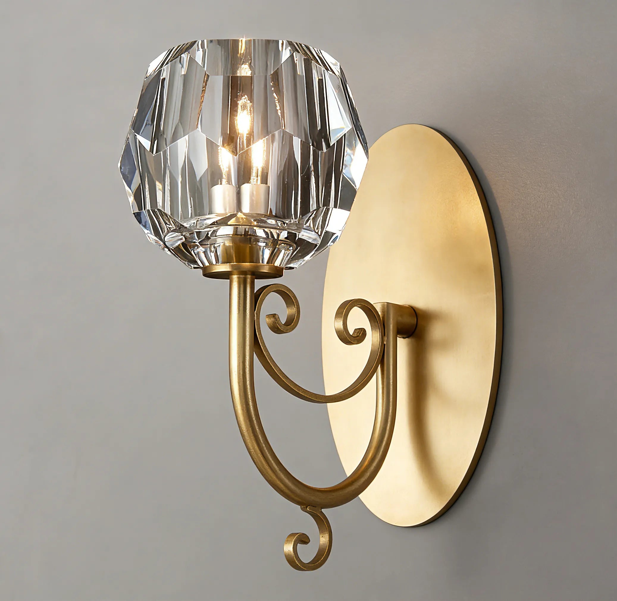 Clear Glass Short Wall Sconce