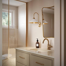 Clivedon Aged Brass Globe Bathroom Vanity Sconce