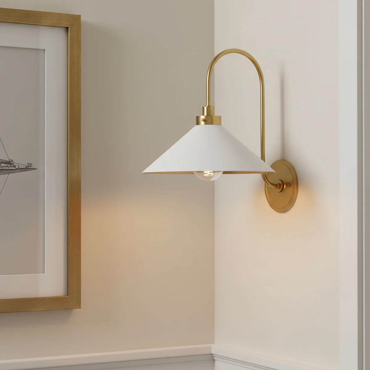 Clivedon Aged Brass Globe Bathroom Vanity Sconce