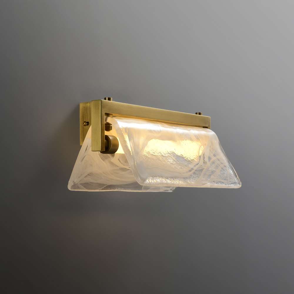 hand-cast cloud fog glass shade wall lamp