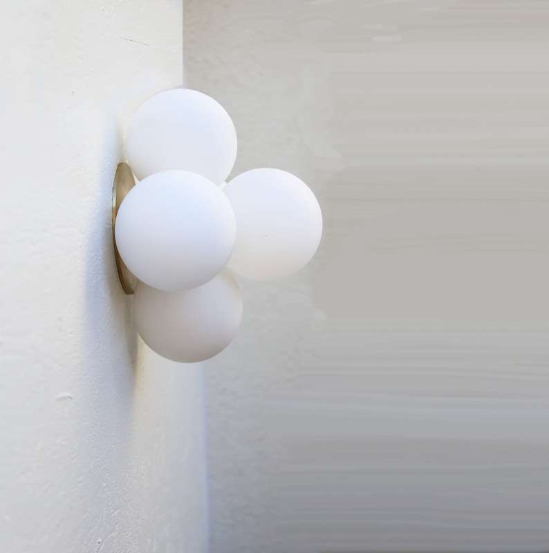 cloud round opal glass wall lamp