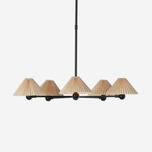 Clyde Chandelier — Mid-Century Brass Ceiling Light with Warm Open-Arm Glow