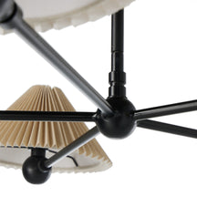 Clyde Chandelier — Mid-Century Brass Ceiling Light with Warm Open-Arm Glow