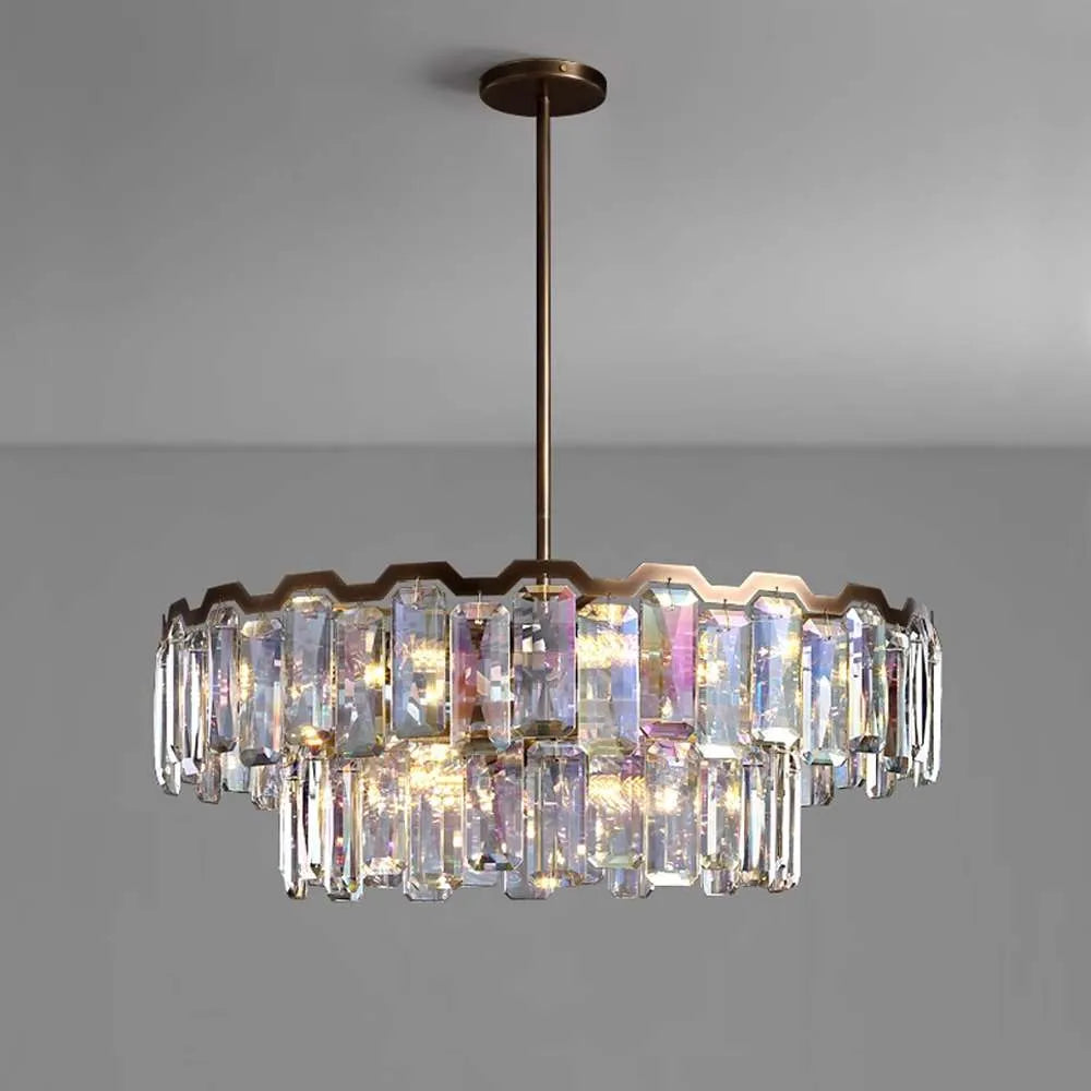 colorful crystal chandeliers