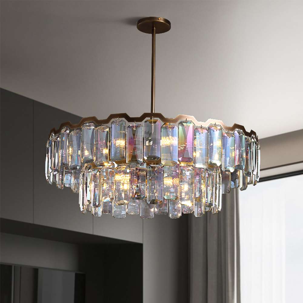 luxury lighting with colorful crystals