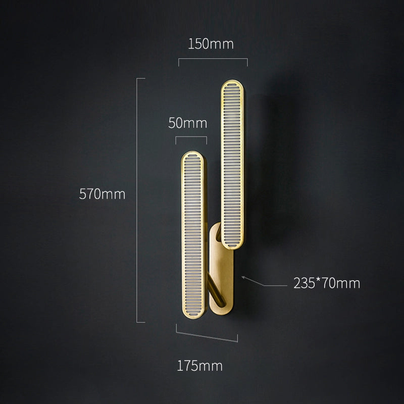 robust metal two heads wall lamp