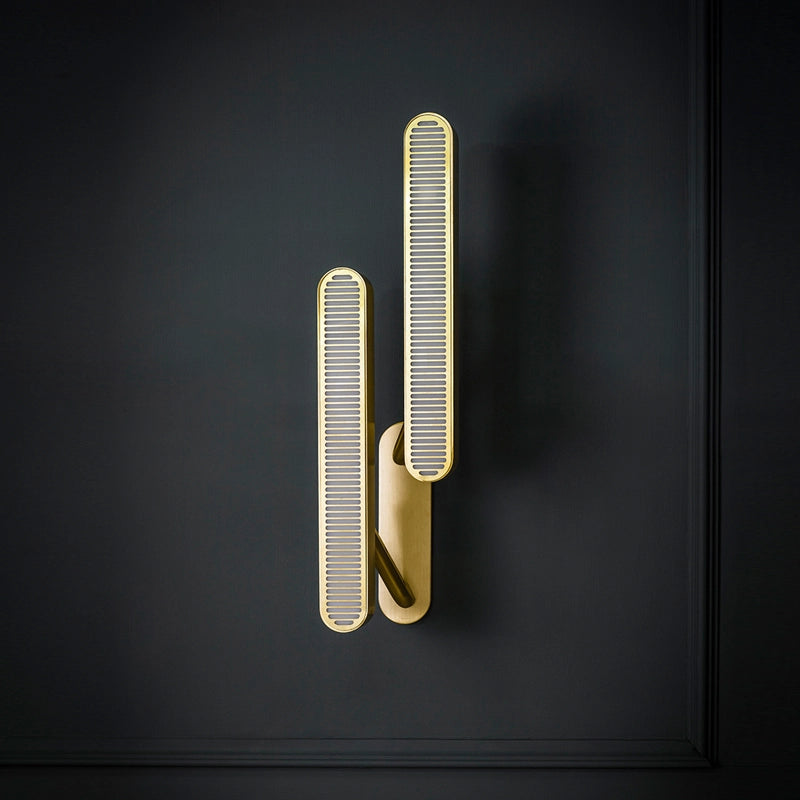 gold brass two heads sconce