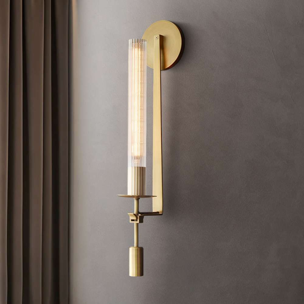 modern fluted glass wall light