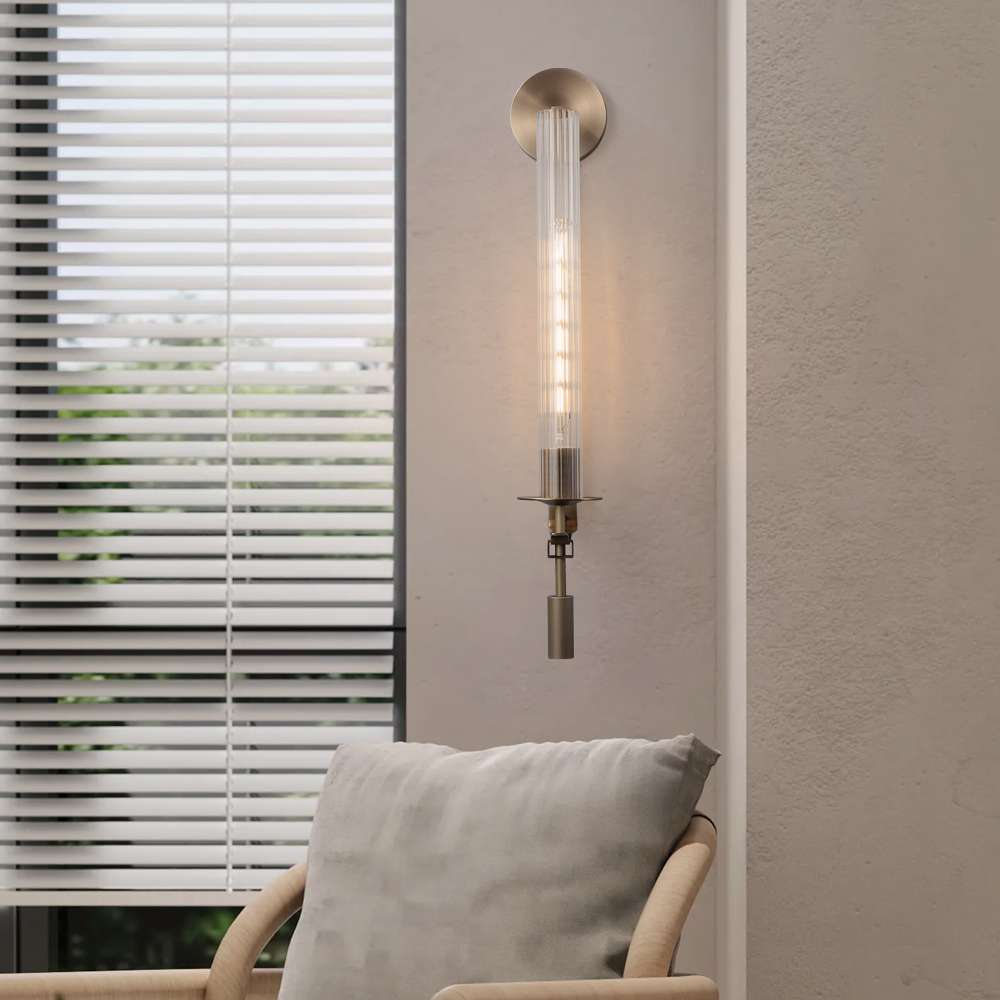 fluted glass wall-mounted lamp