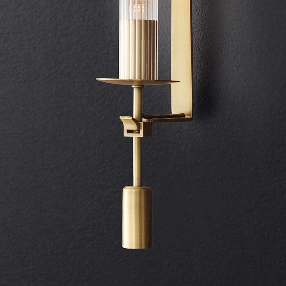 ribbed glass wall sconce design