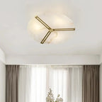 Copper Alabaster Ceiling Light – Modern Flush Mount Lighting for Living Room - View 3