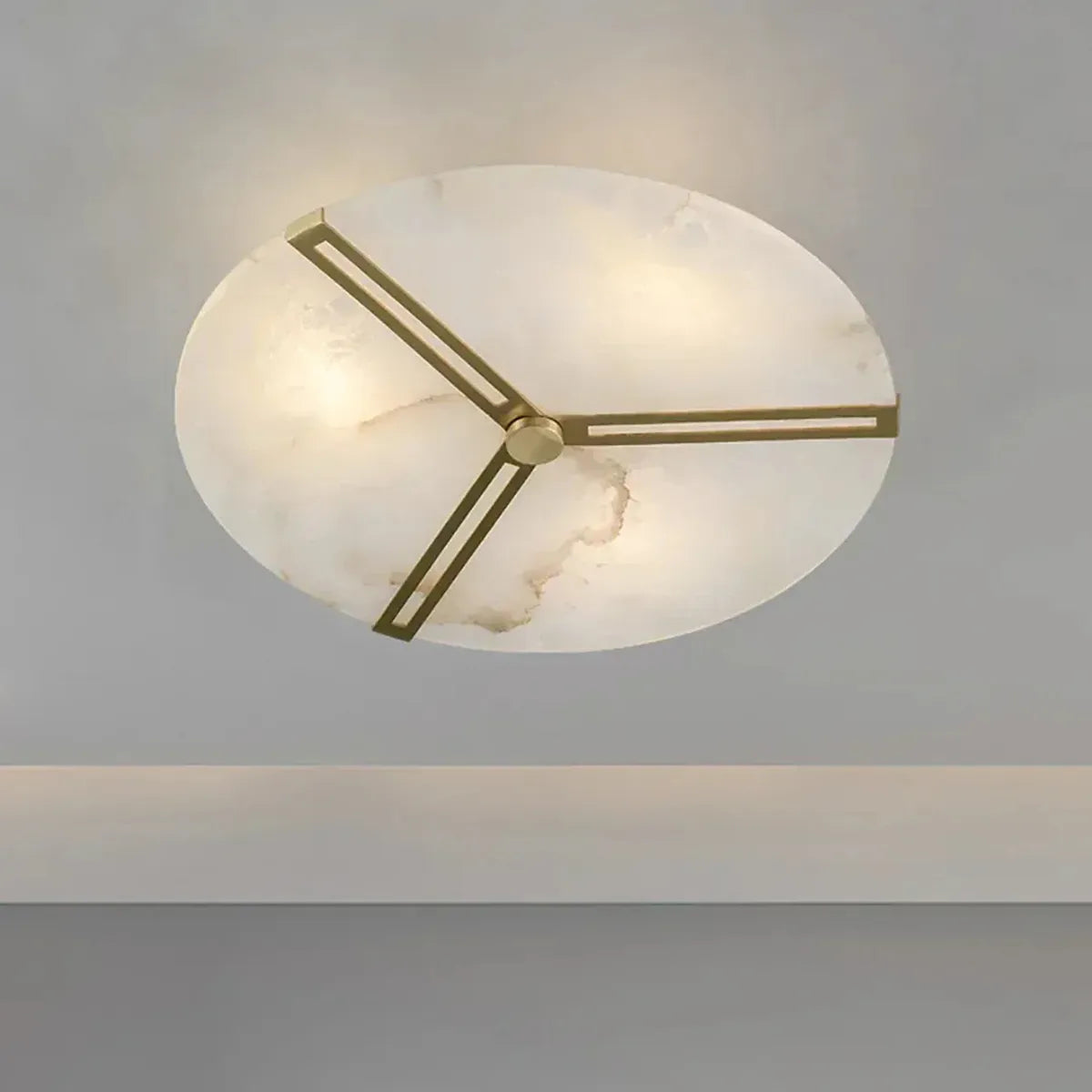 Copper Alabaster Ceiling Light – Modern Flush Mount Lighting for Living Room