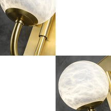 Copper Alabaster Wall Lamp | Brass Accent Globe Sconce for Refined Interiors - View 5