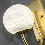 Copper Alabaster Wall Lamp | Brass Accent Globe Sconce for Refined Interiors - View 6