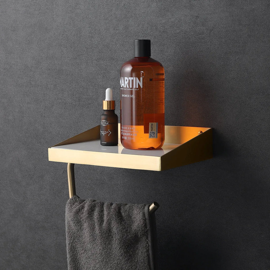 mid century bath shelves