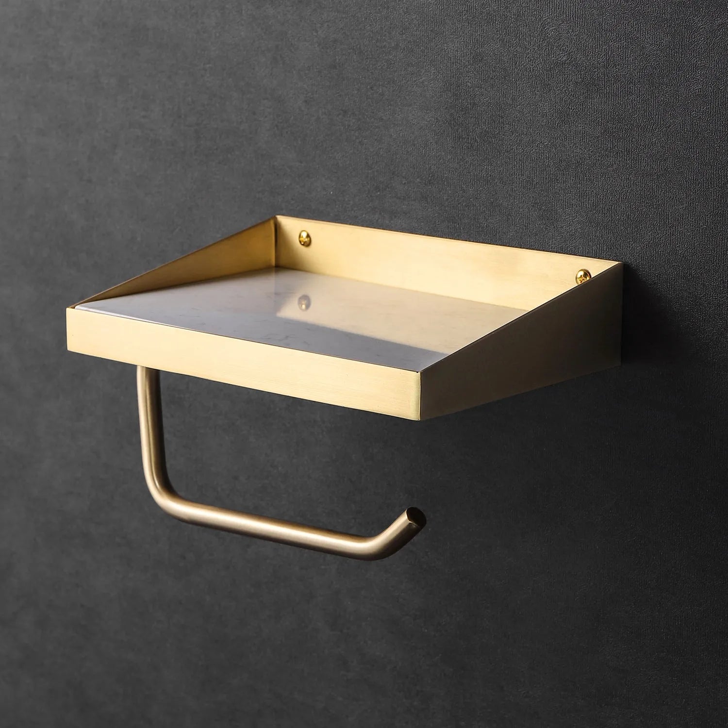 bath decor all brass shelves