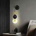 Copper Wall Sconce with Alabaster Shade | Black & Brass Modern Ball Design
