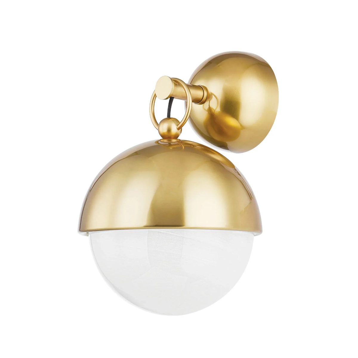 Althea Sconce - Polished Brass Globe Wall Sconce with Opal Glass