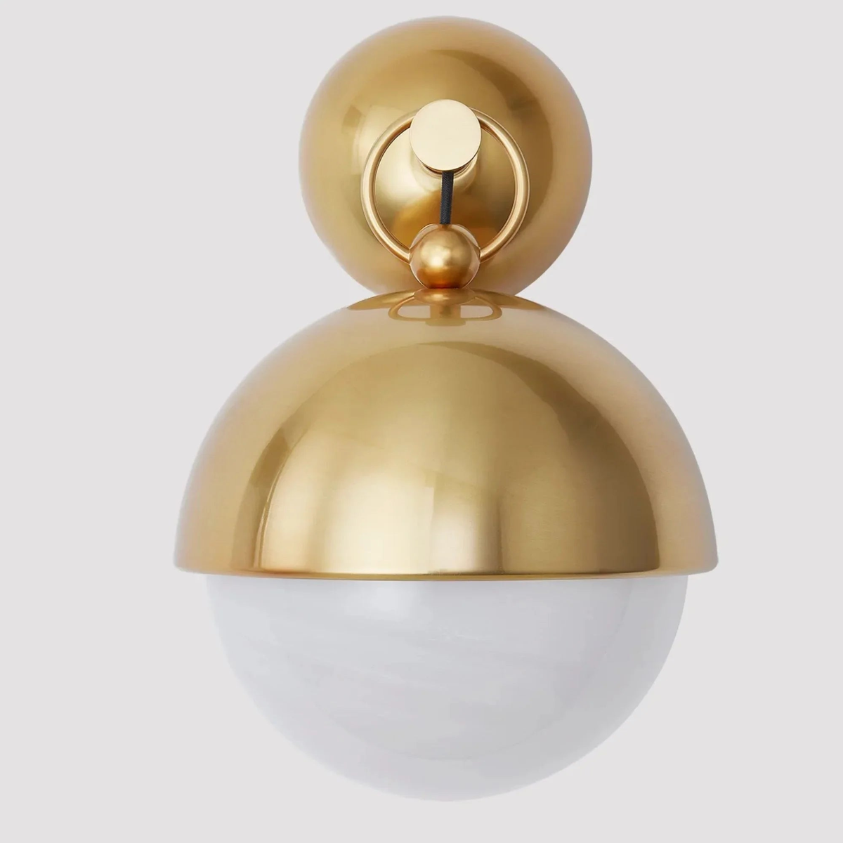 Althea Sconce - Polished Brass Globe Wall Sconce with Opal Glass