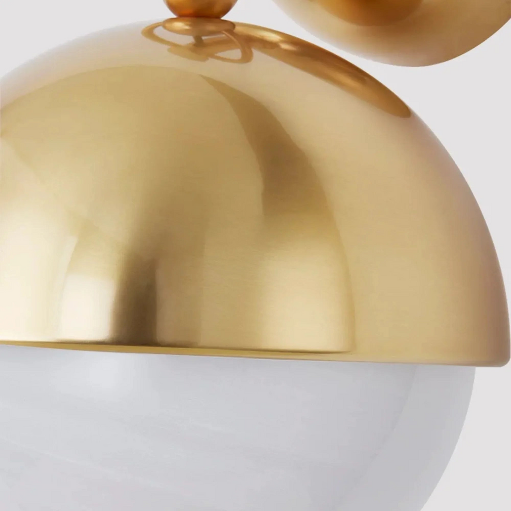 Althea Sconce - Polished Brass Globe Wall Sconce with Opal Glass