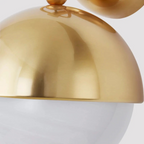Althea Sconce - Polished Brass Globe Wall Sconce with Opal Glass