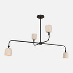 Corwin Porcelain Shade Chandelier — Artisan Ceramic Multi-Arm Ceiling Light with Warm Downlight