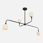 Corwin Porcelain Shade Chandelier — Artisan Ceramic Multi-Arm Ceiling Light with Warm Downlight