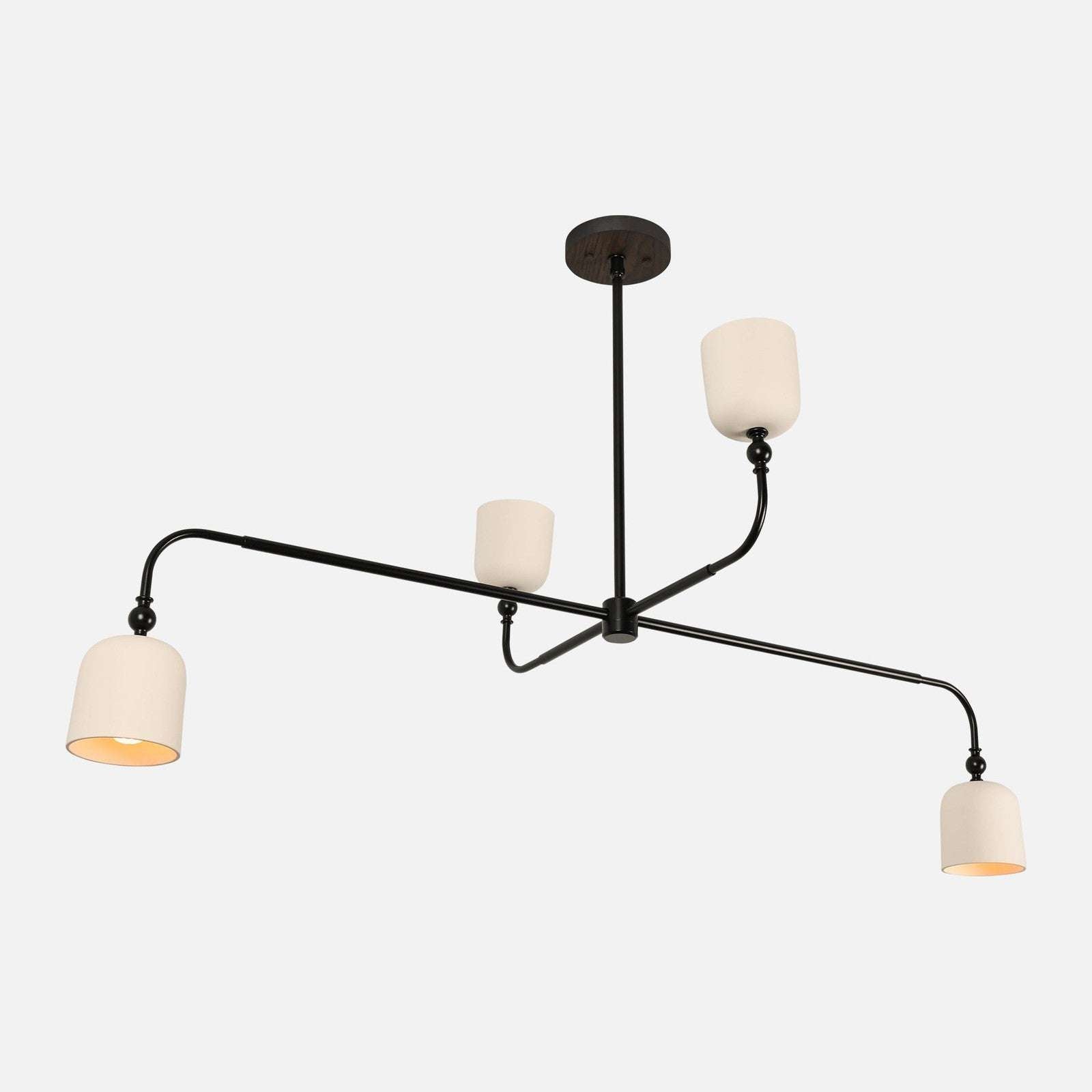 Corwin Porcelain Shade Chandelier — Artisan Ceramic Multi-Arm Ceiling Light with Warm Downlight
