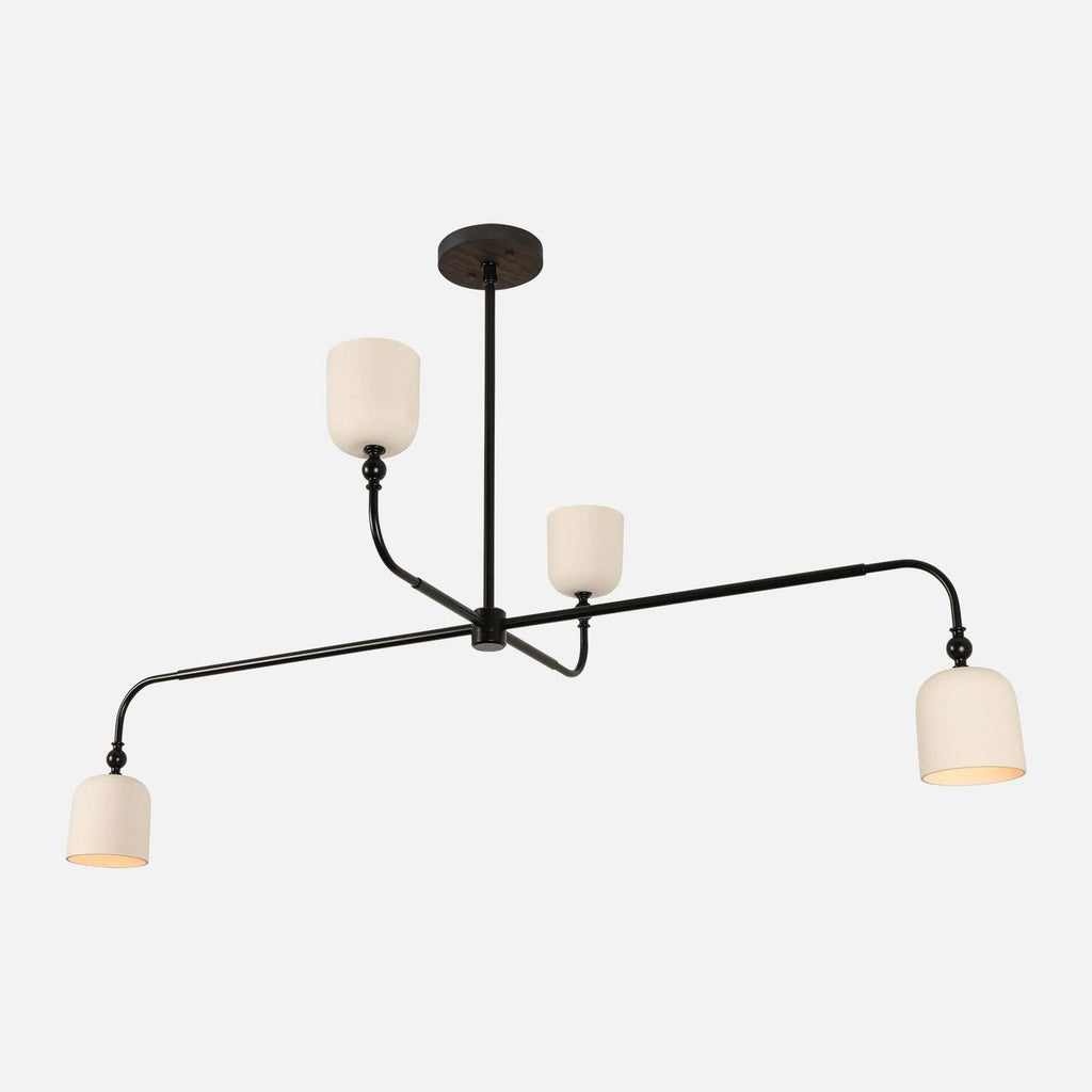 Corwin Porcelain Shade Chandelier — Artisan Ceramic Multi-Arm Ceiling Light with Warm Downlight