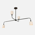 Corwin Porcelain Shade Chandelier — Artisan Ceramic Multi-Arm Ceiling Light with Warm Downlight
