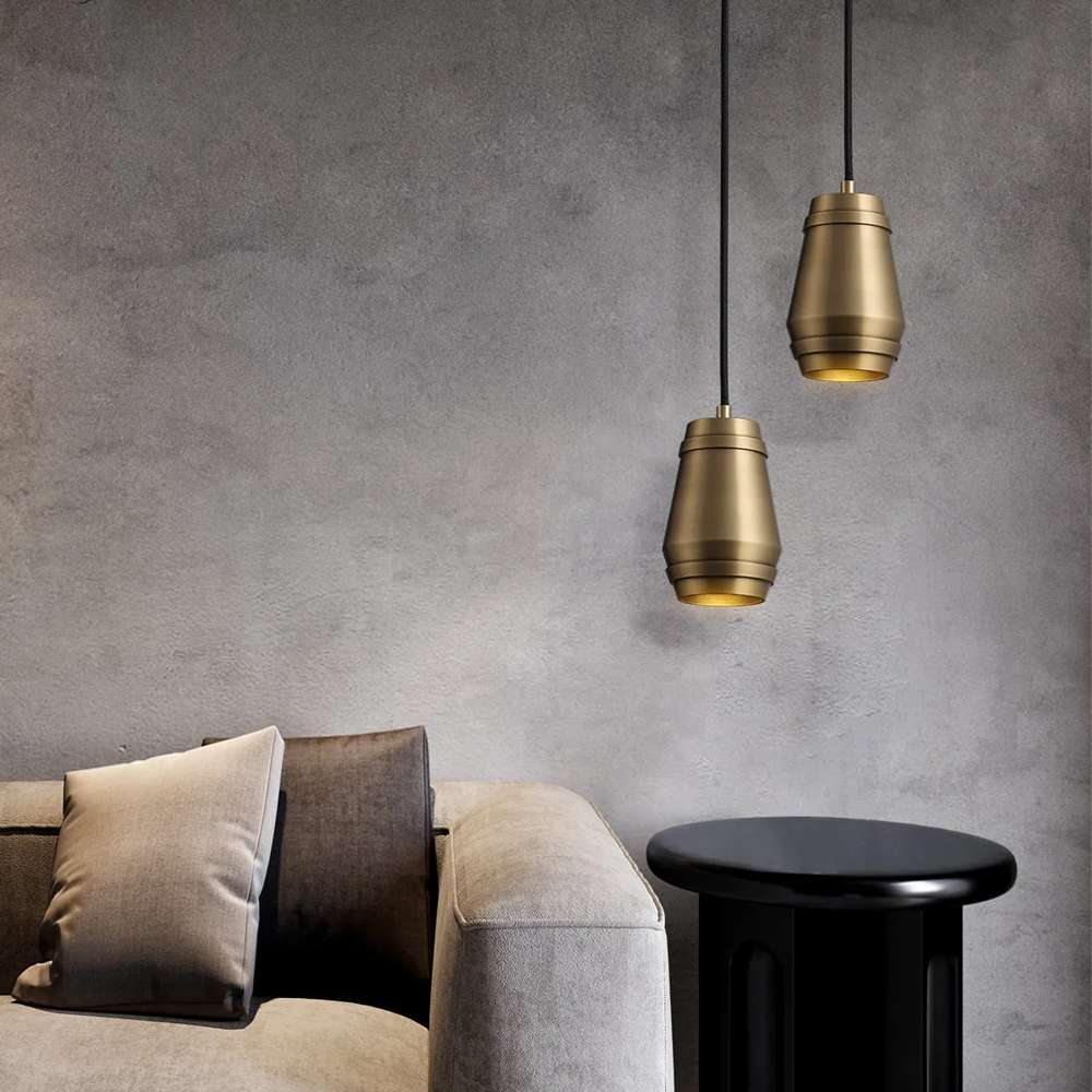 sleek copper linear chandelier