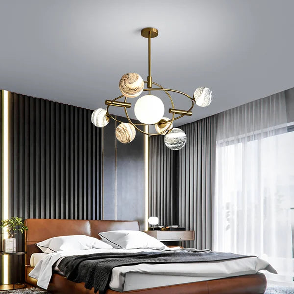 planet round chandelier