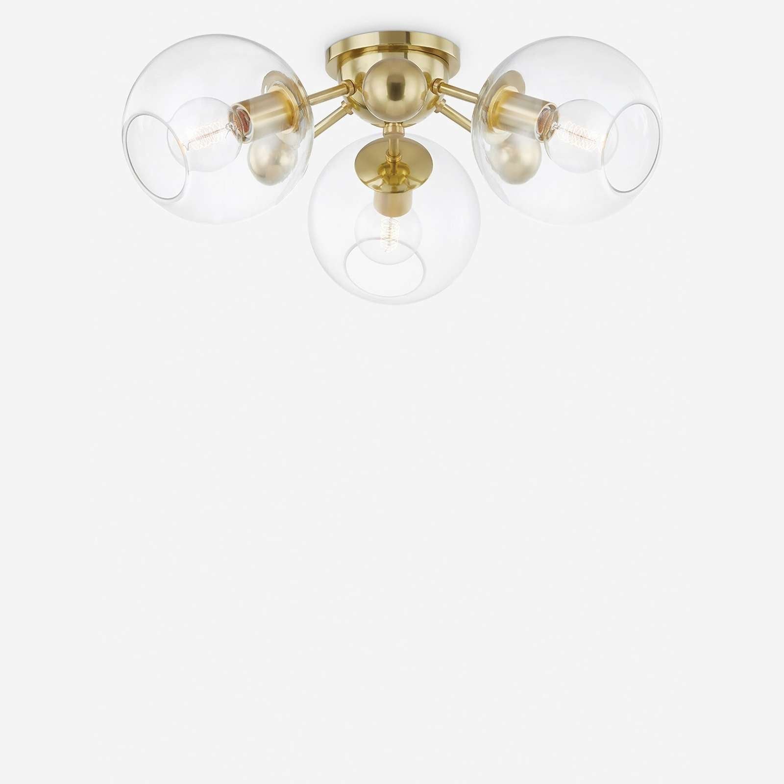Crystal Orb Semi-Flush Mount Ceiling Lights — Orb Ceiling Light with Warm Sparkling Glow