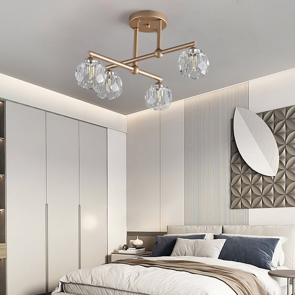 semi-flush mount chandelier