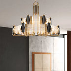 brass glass rods chandelier