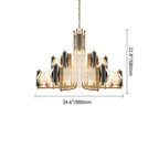 glass rods brass chandelier