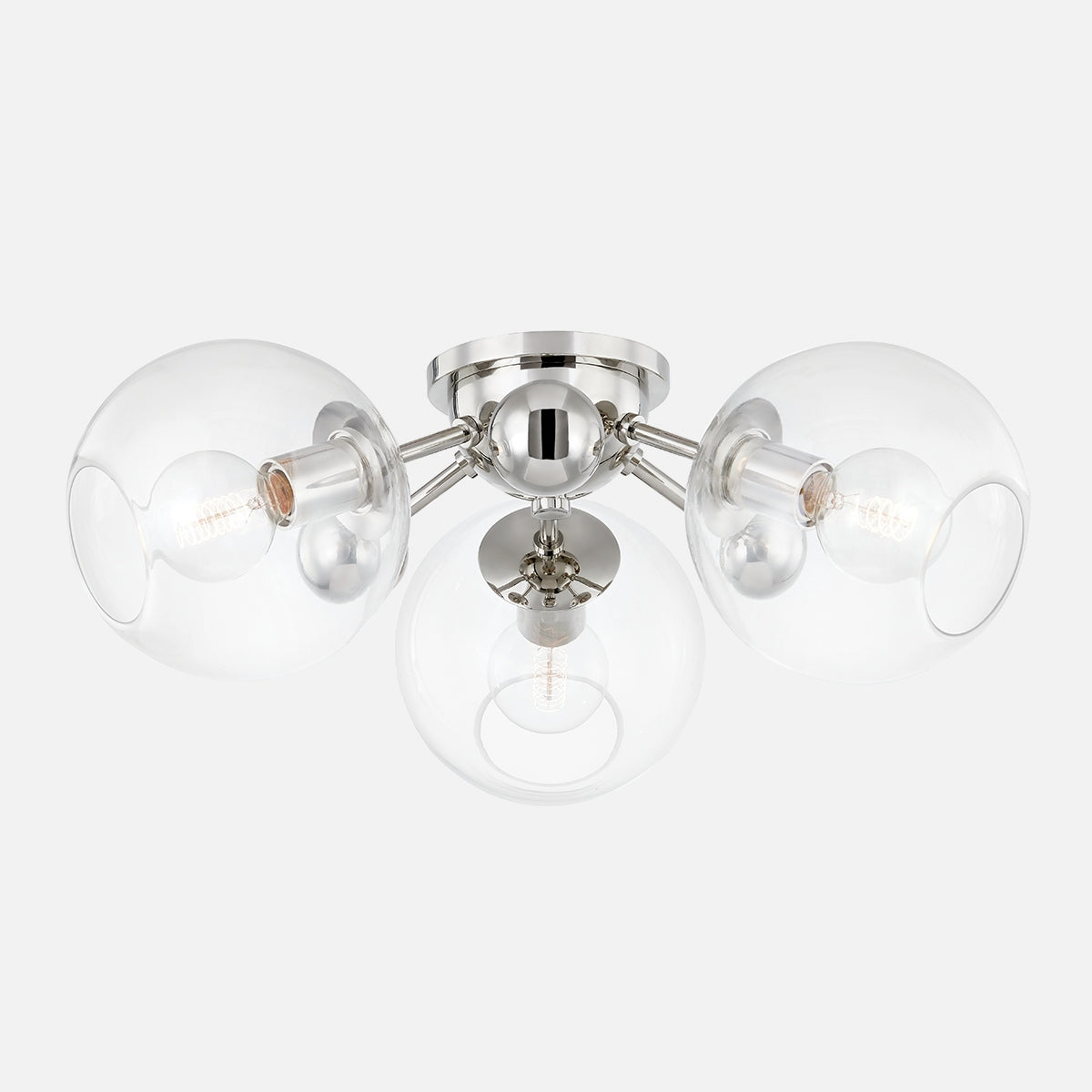 Crystal Orb Semi-Flush Mount Ceiling Light
