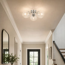Crystal Orb Semi-Flush Mount Ceiling Light