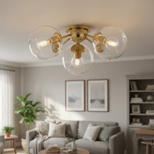 Crystal Orb Semi-Flush Mount Ceiling Light