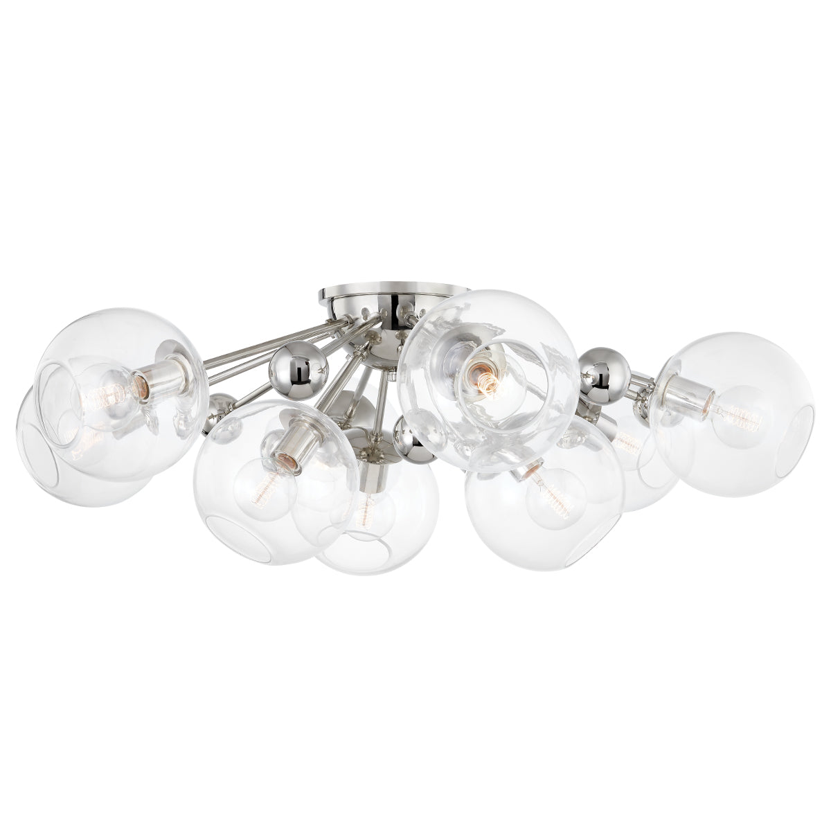 Crystal Orb Semi-Flush Mount Ceiling Light