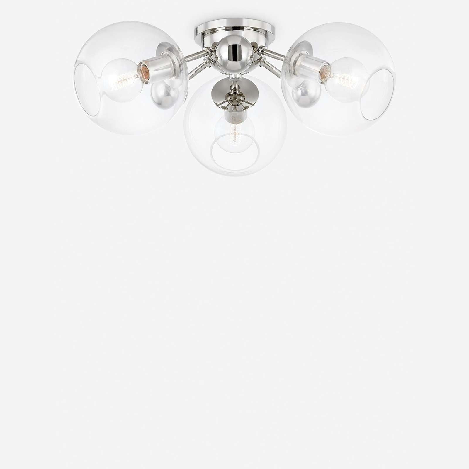 Crystal Orb Semi-Flush Mount Ceiling Lights glamorous crystal-encrusted orb ceiling light with warm sparkling glow in elegant bedroom interior
