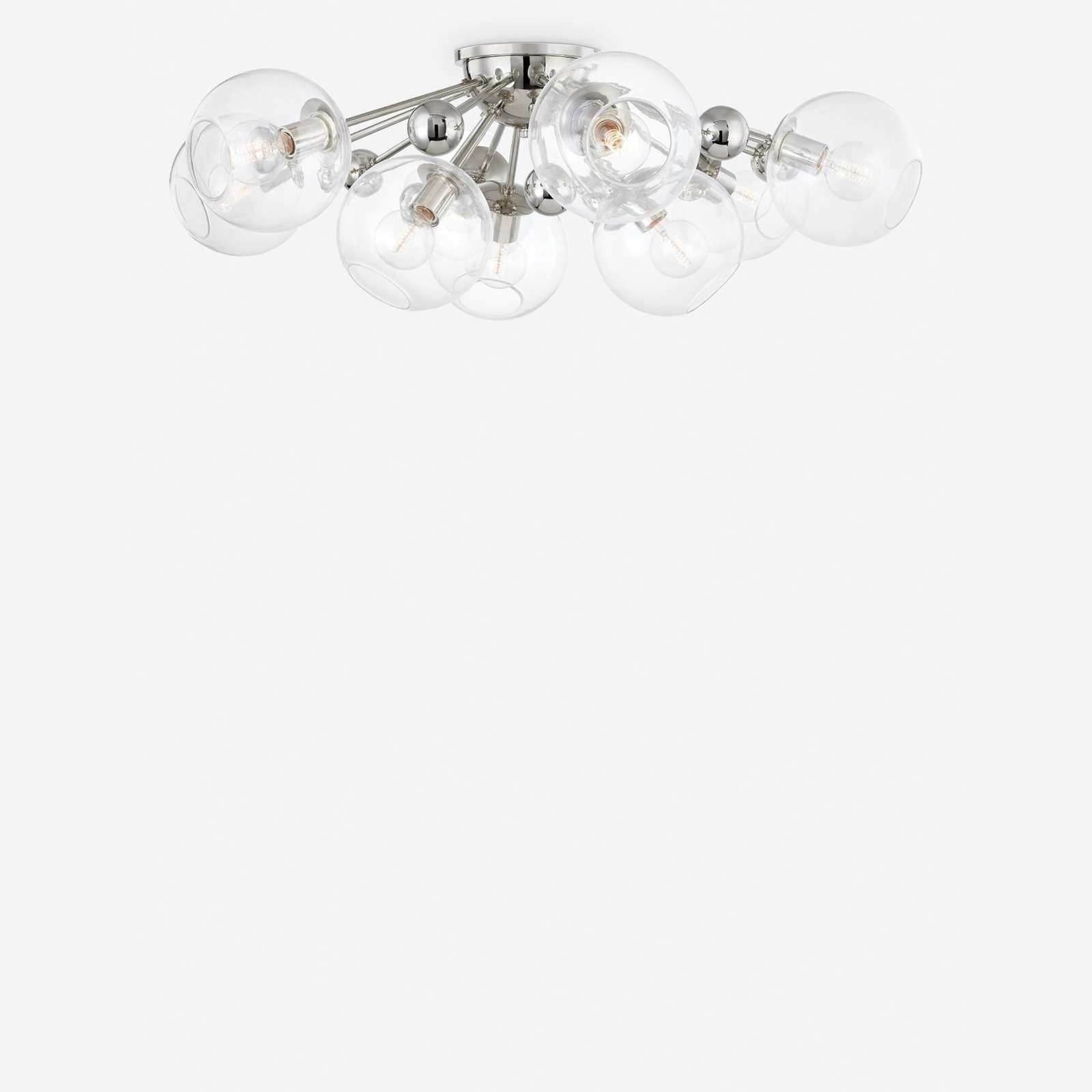 Crystal Orb Semi-Flush Mount Ceiling Lights — Orb Ceiling Light with Warm Sparkling Glow