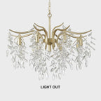 metal crystal tiered chandelier