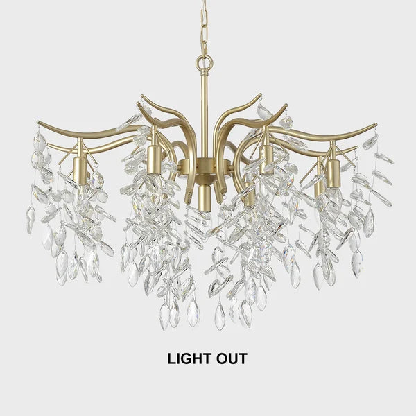 metal crystal tiered chandelier