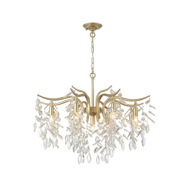 brass crystal tiered chandelier