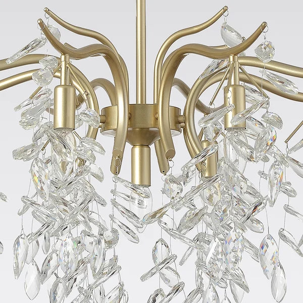 gold crystal tiered chandelier